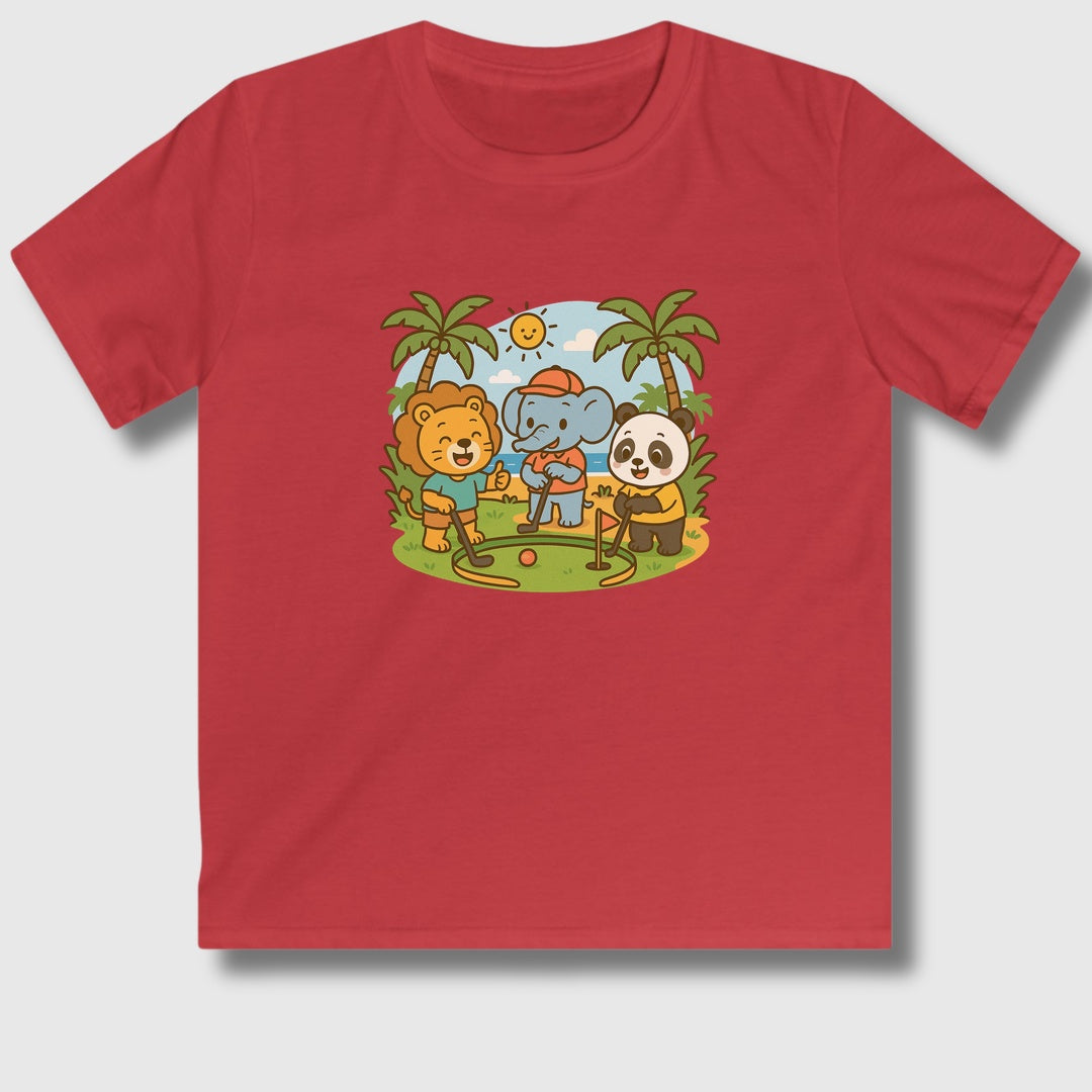 It's a zoo out here - Youth Golf T-Shirt in Red
