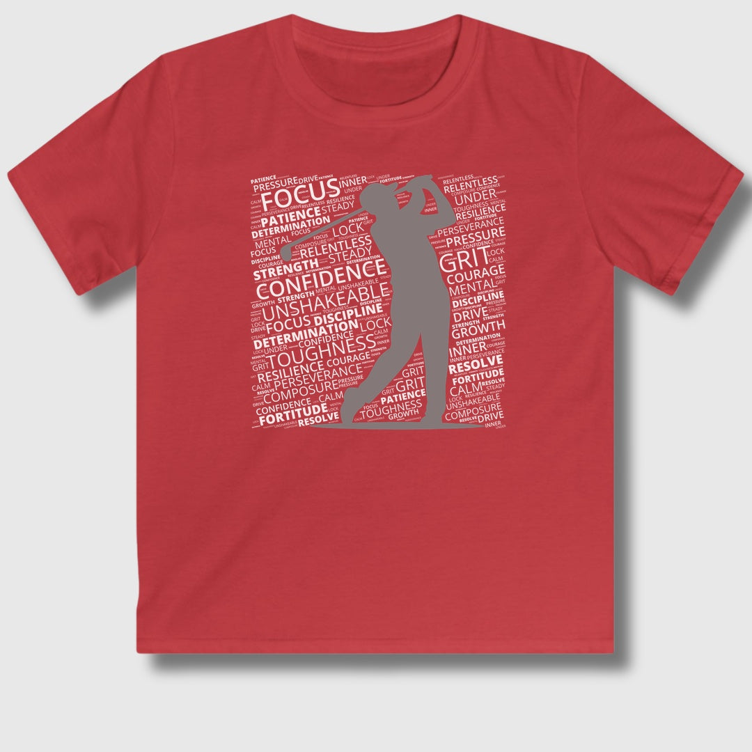 Unleash Your Mental Game (Male) - Youth Golf T-Shirt in Red