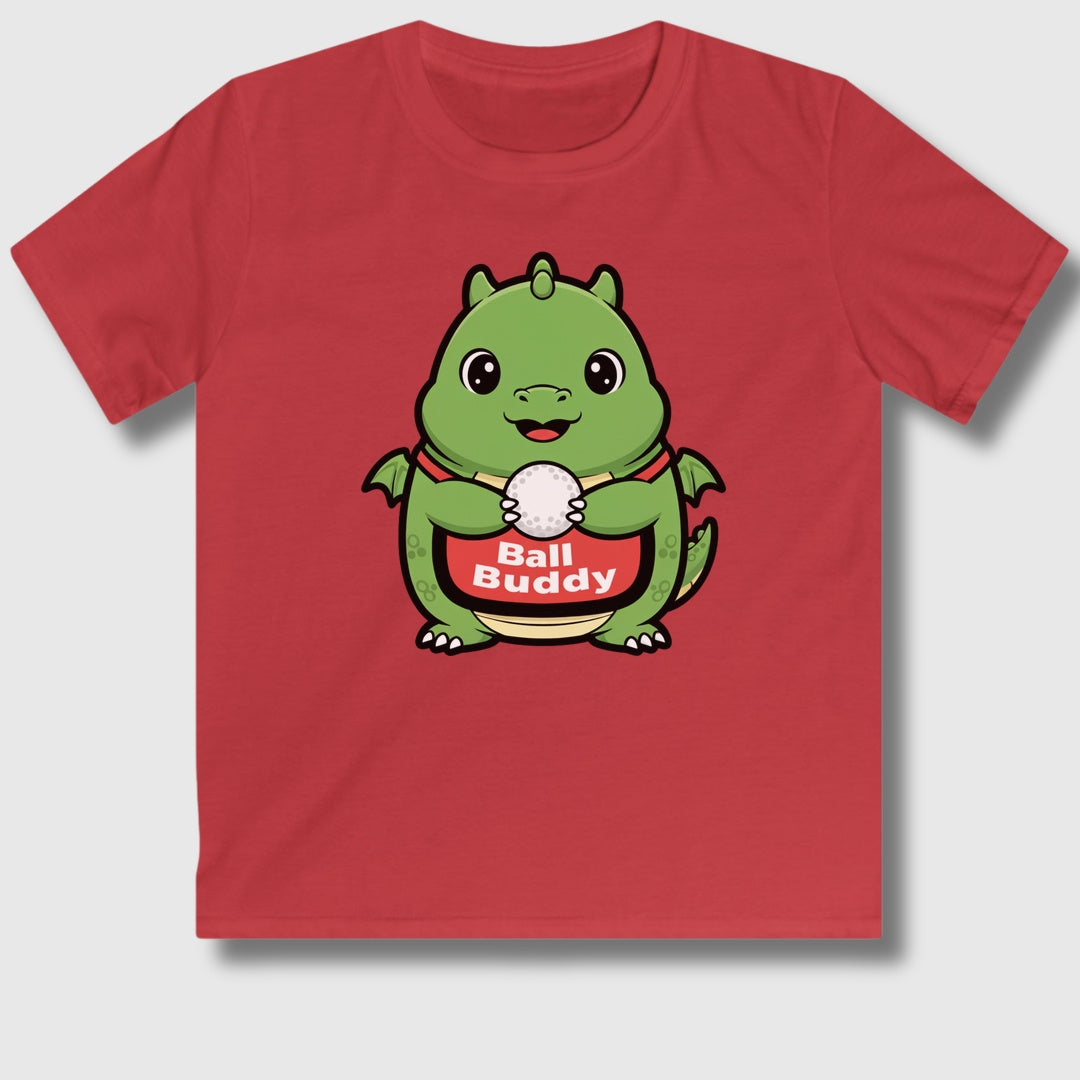 Ball Buddy Dragon - Youth Golf T-Shirt in Red