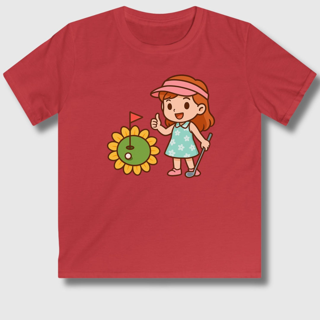 Sunflower Green - Youth Golf T-Shirt in Red