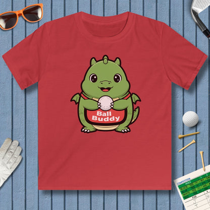 Ball Buddy Dragon - Youth Golf T-Shirt in Red