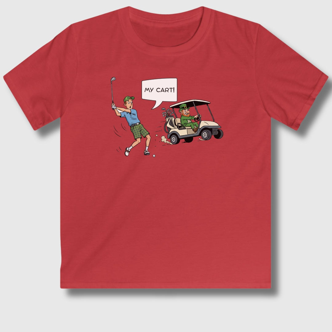 My Cart! - Youth Golf T-Shirt in Red