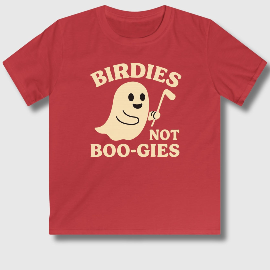 Birdies not BOO-GIES - Youth Golf T-Shirt in Red