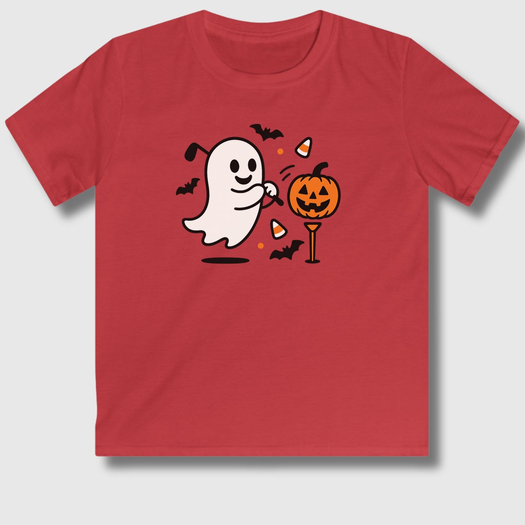Ghost Tee Off - Youth Golf T-Shirt in Red
