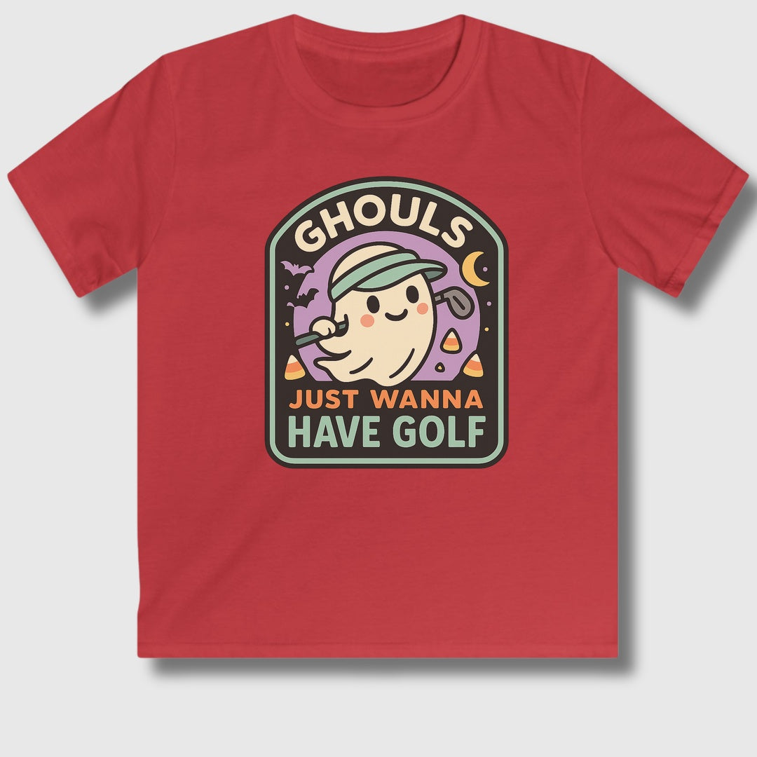 Ghouls Just Wanna Have Golf - Youth Golf T-Shirt in Red