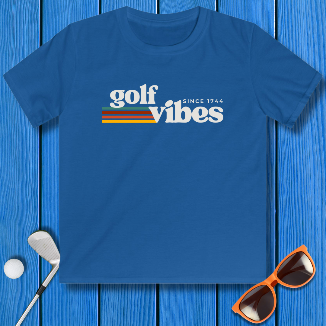 Golf Vibes - Youth T-shirt in Royal, great for casual wear. Find more fun golf focused products at oneforetheages.com