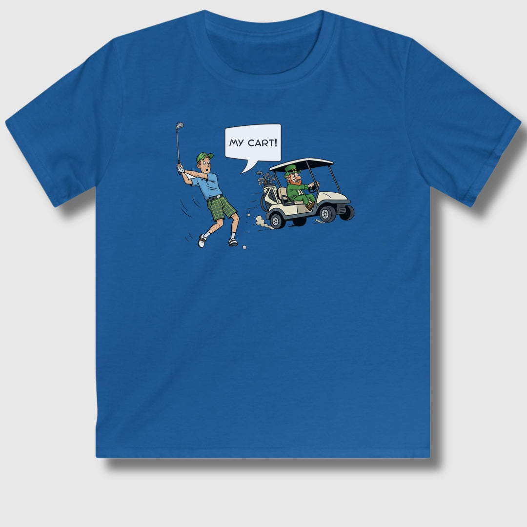 My Cart! - Youth Golf T-Shirt in Royal