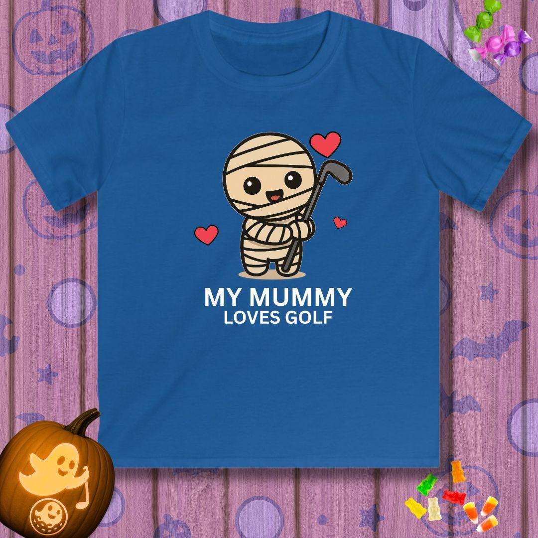 My Mummy Loves Golf  - Youth Halloween Golf T-Shirt