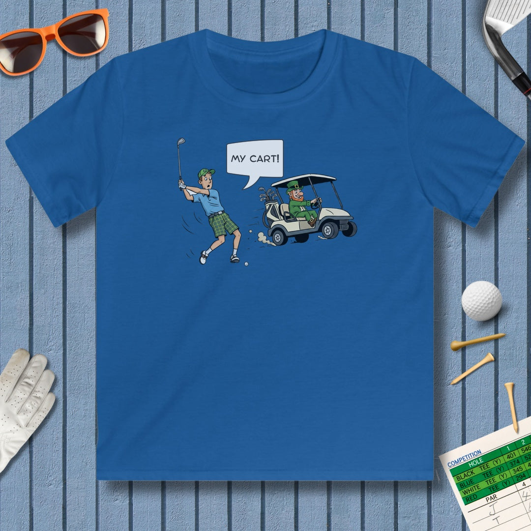 My Cart! - Youth Golf T-Shirt in Royal