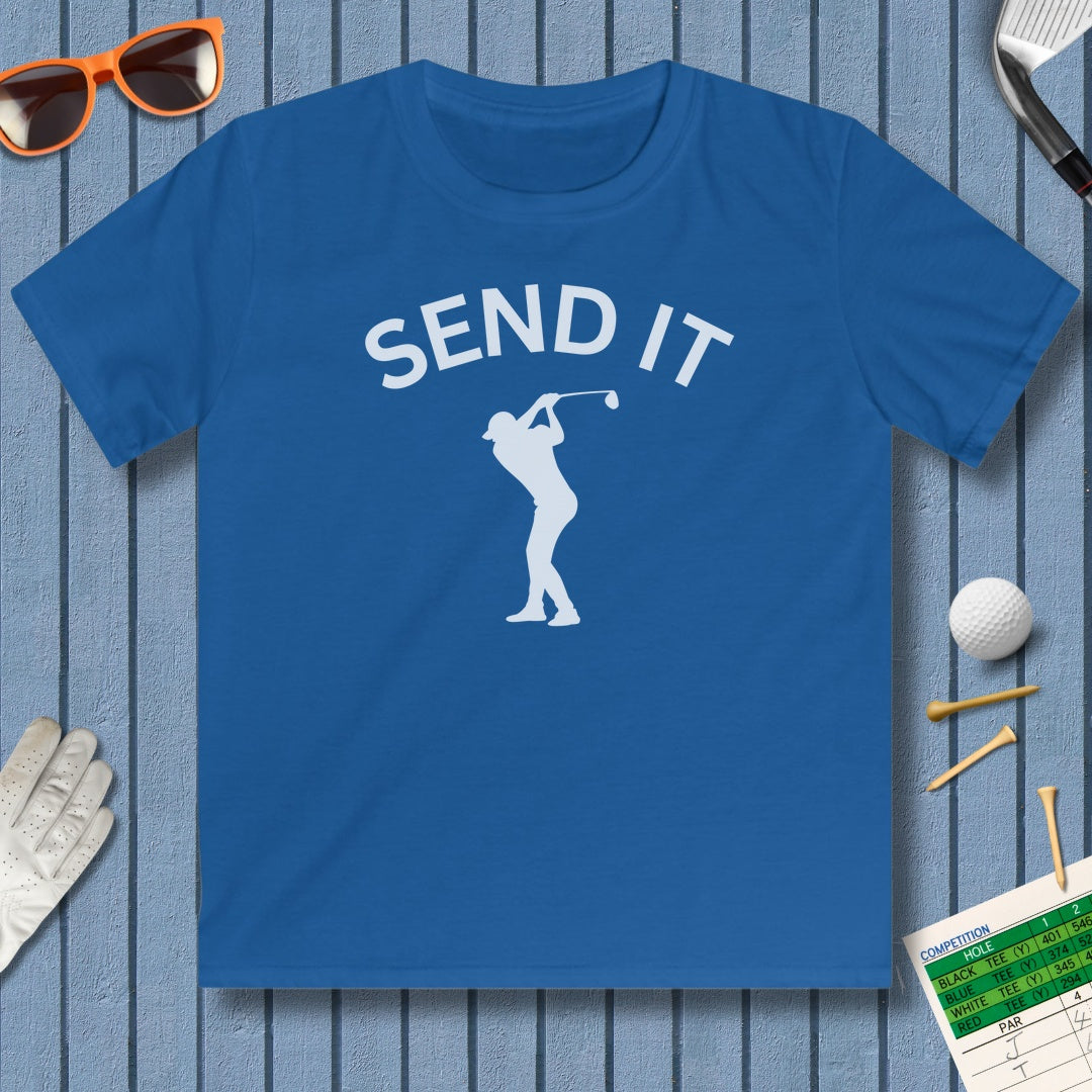 SEND IT (Male) - Youth Golf T-Shirt in Royal