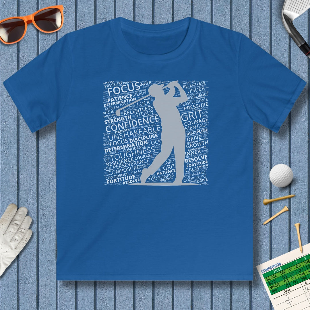 Unleash Your Mental Game (Male) - Youth Golf T-Shirt in Royal