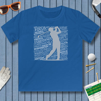 Unleash Your Mental Game (Male) - Youth Golf T-Shirt in Royal
