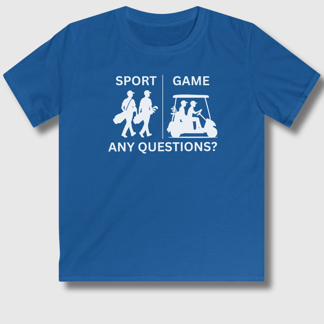 SPORT vs. GAME (Male) - Youth Golf T-Shirt in Royal