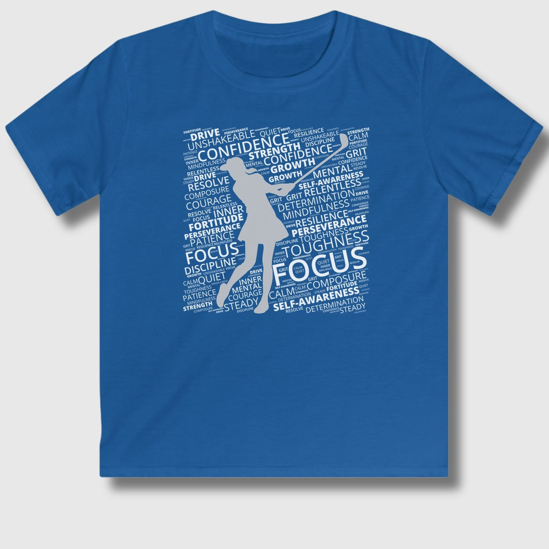 Unleash Your Mental Game (Female) - Youth Golf T-Shirt in Royal