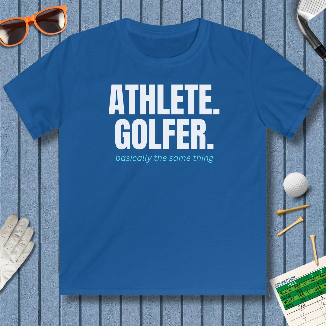 Athlete. Golfer. Basically the Same Thing - Youth Golf T-Shirt in Royal