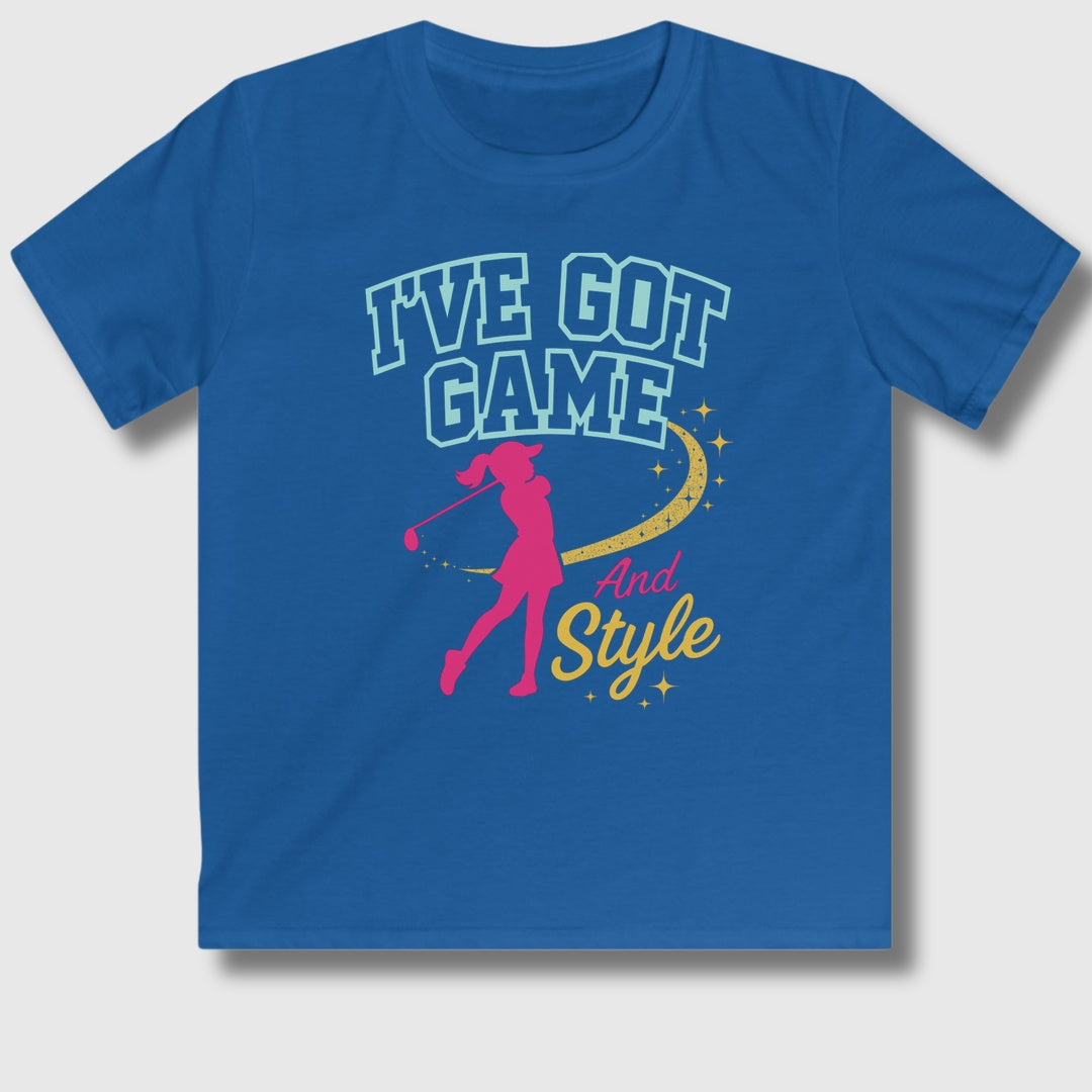I've Got Game And Style - Youth Golf T-Shirt in Royal