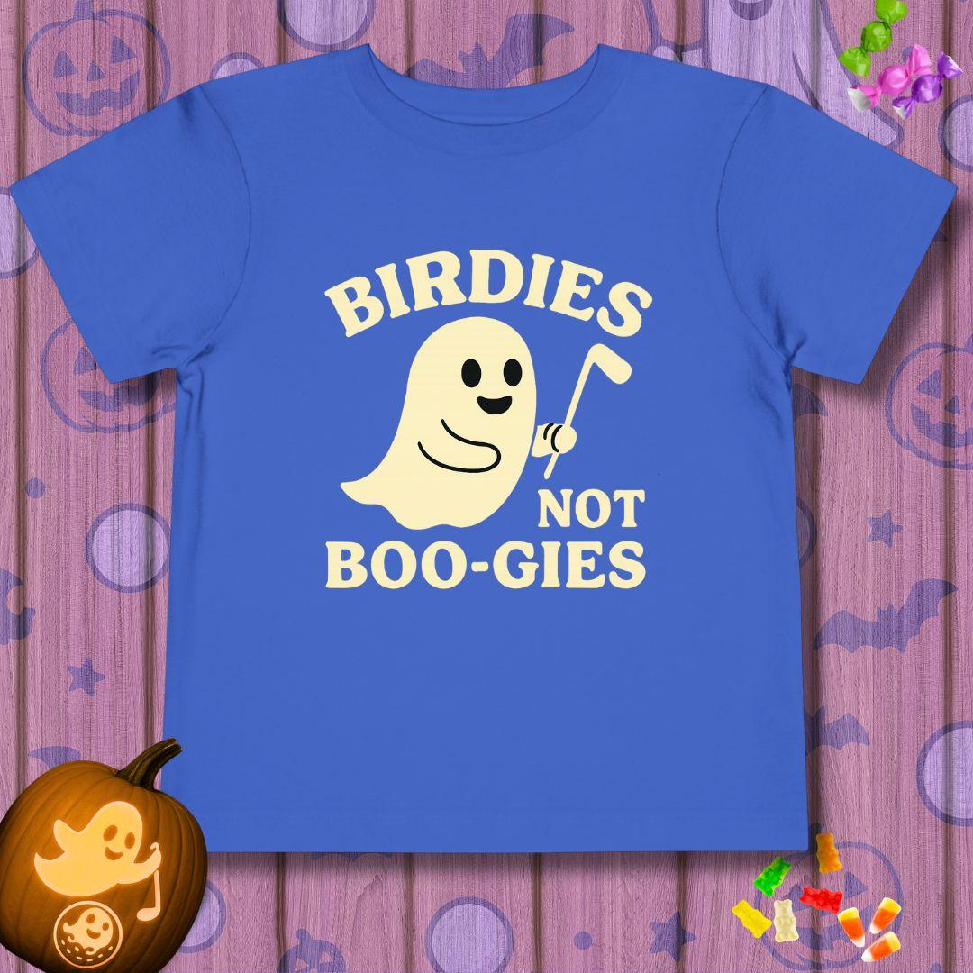 BIRDIES not BOO-GIES - Halloween - Toddler T-Shirt in True Royal, great for casual wear. Find more fun golf focused products at oneforetheages.com