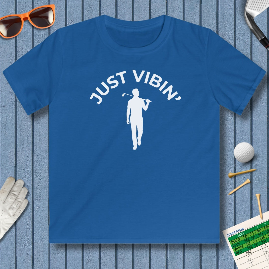 Just Vibin' - Boys - Youth Golf T-Shirt in Royal