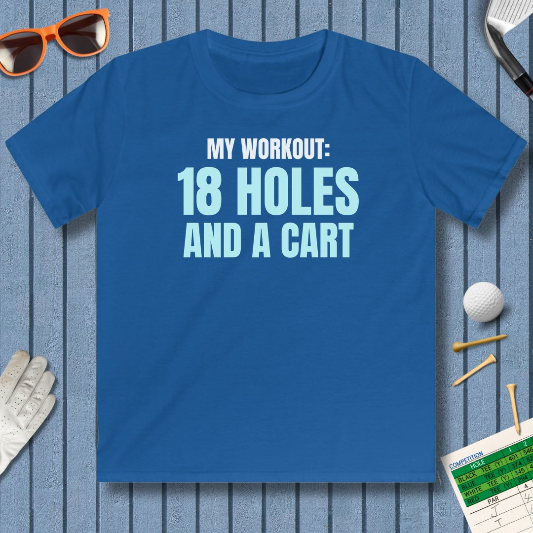 My Workout: 18 Holes - Youth Golf T-Shirt in Royal