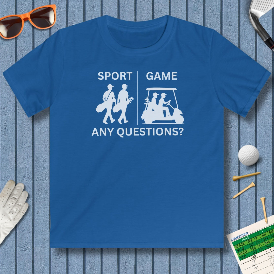 SPORT vs. GAME (Male) - Youth Golf T-Shirt in Royal