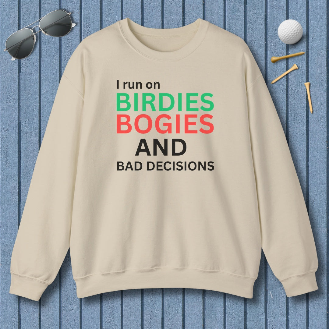 I run on... - Adult Golf Sweatshirt in Sand