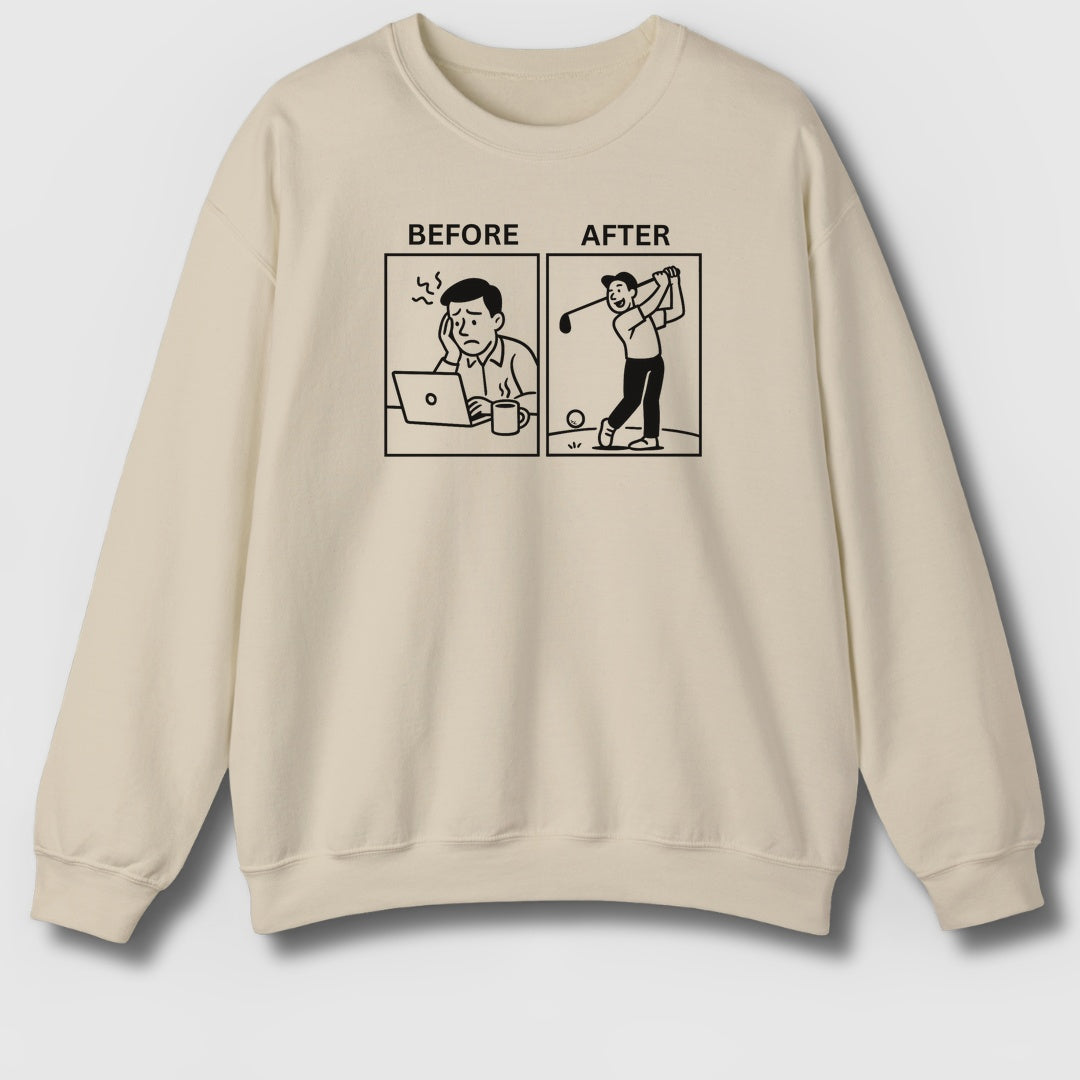 Before & After - Adult Golf Sweatshirt in Sand