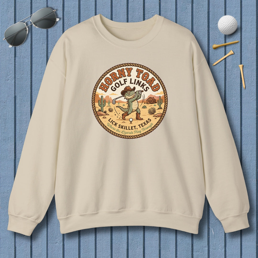 Horny Toad Golf Links - Lick Skillet, Texas - Adult Golf Sweatshirt in Sand