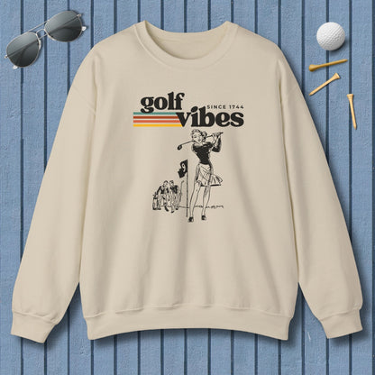 Golf Vibes Retro - Adult Golf Sweatshirt in Sand