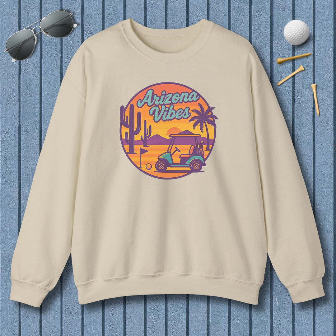Golf Vibes - Arizona - Desert Edition Golf Destination - Adult Golf Sweatshirt in Sand