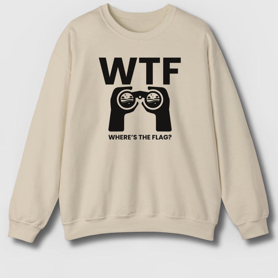 WTF - Where's the Flag - Adult Golf Sweatshirt in Sand