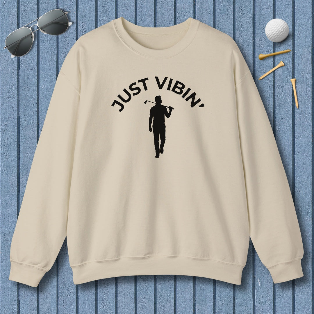 Just Vibin' - Adult Golf Sweatshirt in Sand
