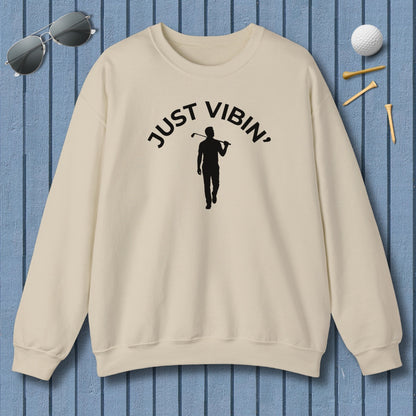 Just Vibin' - Adult Golf Sweatshirt in Sand