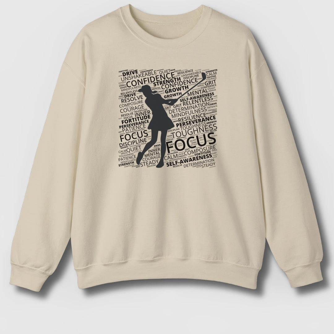 Unleash Your Mental Game (Female) - Adult Golf Sweatshirt in Sand
