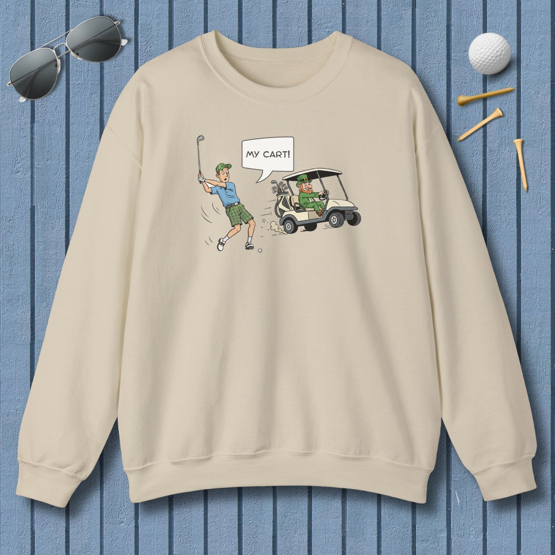 My Cart! - Adult Golf Sweatshirt in Sand