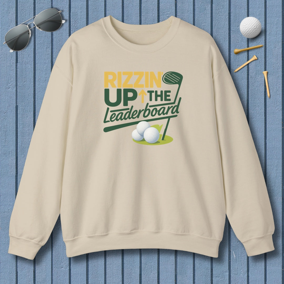 Rizzin' Up The Leaderboard - Adult Golf Sweatshirt in Sand