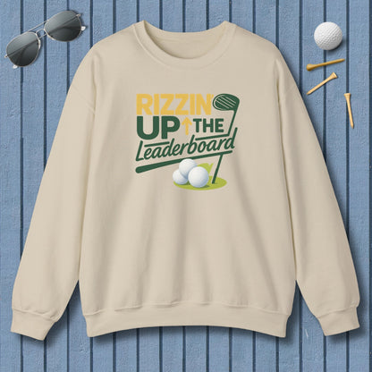 Rizzin' Up The Leaderboard - Adult Golf Sweatshirt in Sand