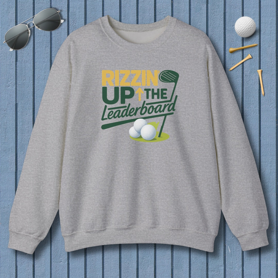 Rizzin' Up The Leaderboard - Adult Golf Sweatshirt in Sport Grey