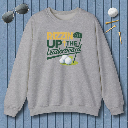 Rizzin' Up The Leaderboard - Adult Golf Sweatshirt in Sport Grey
