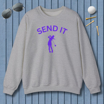 SEND IT (Female) - Adult Golf Sweatshirt in Sport Grey