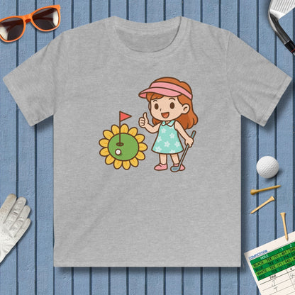 Sunflower Green - Youth Golf T-Shirt in Sport Grey
