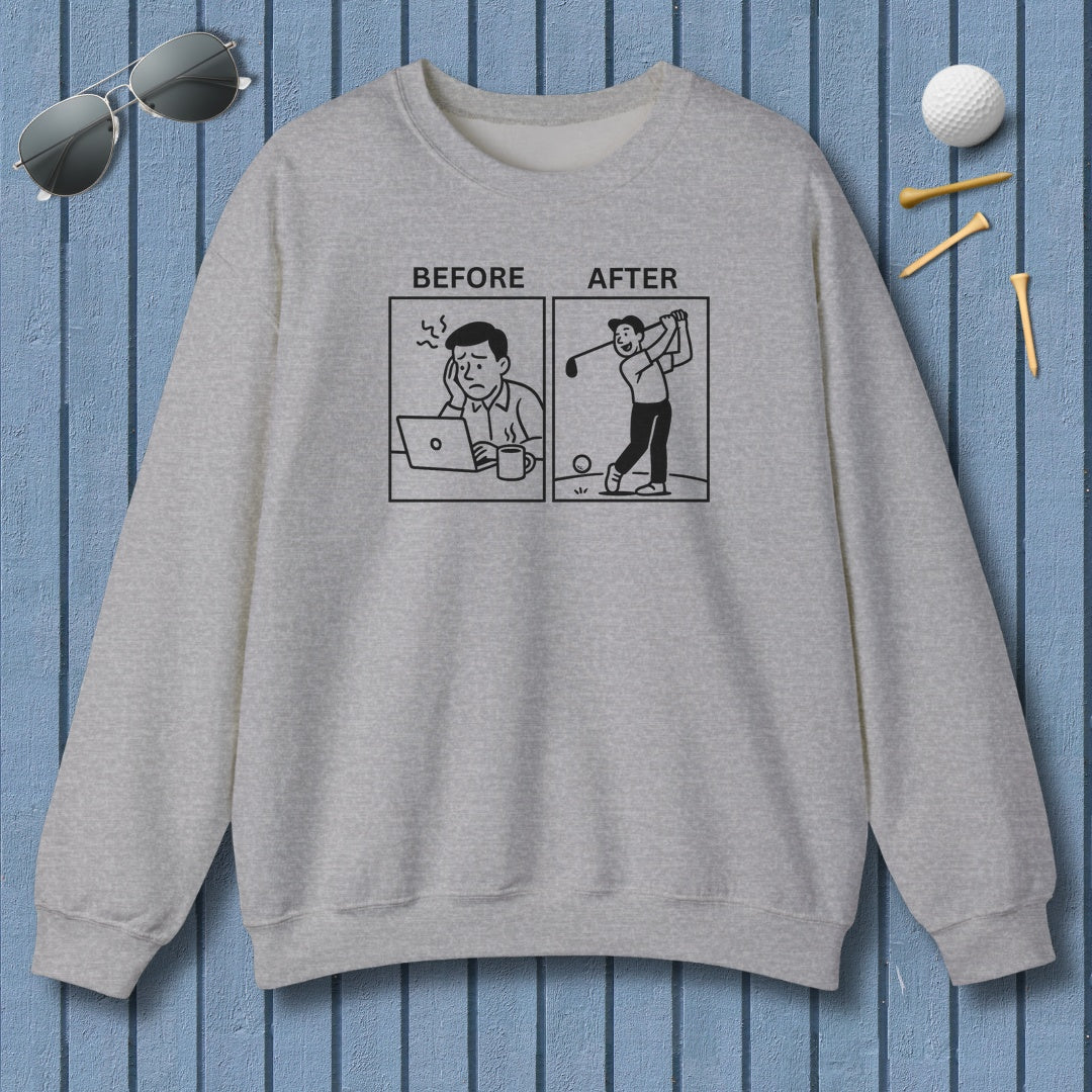Before & After - Adult Golf Sweatshirt in Sport Grey