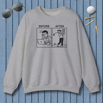 Before & After - Adult Golf Sweatshirt in Sport Grey