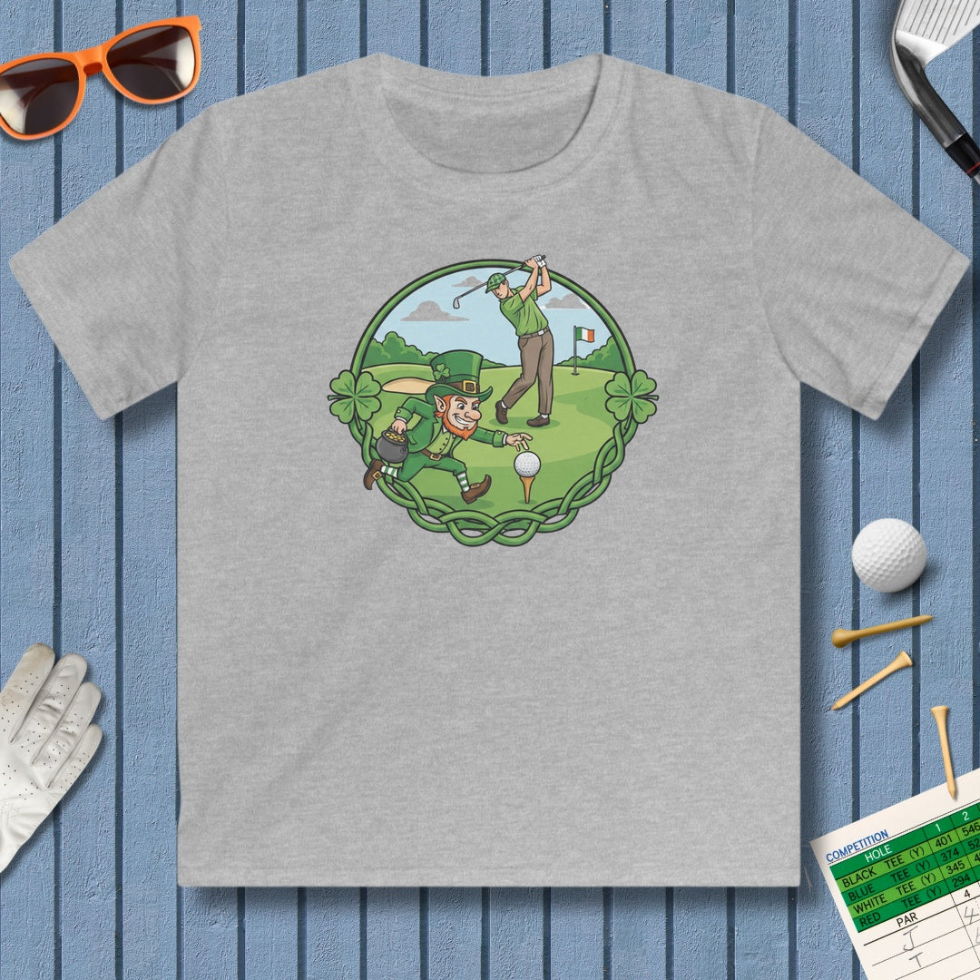 The Leprechaun Stole My Ball! - Youth Golf T-Shirt in Sport Grey