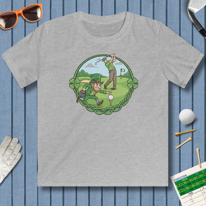 The Leprechaun Stole My Ball! - Youth Golf T-Shirt in Sport Grey
