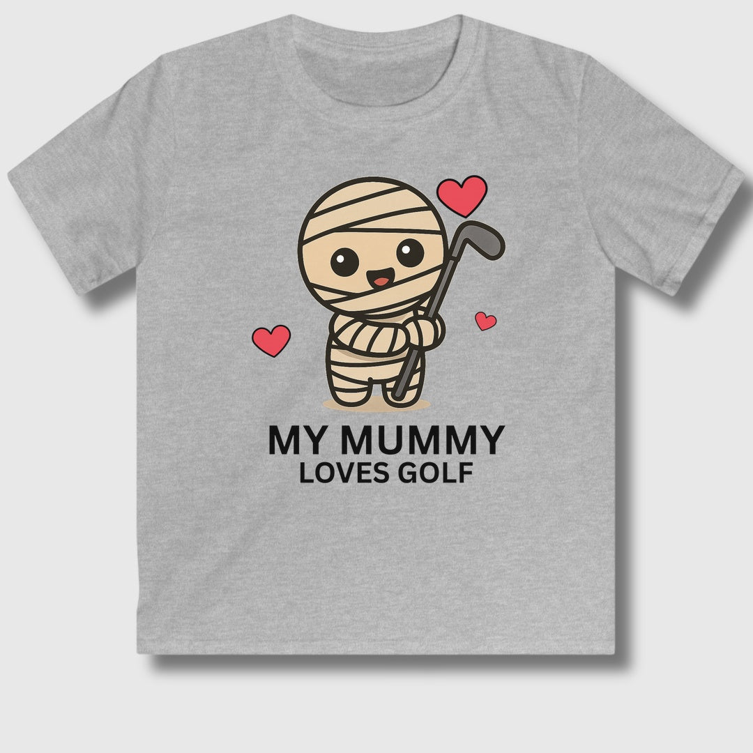 My Mummy Loves Golf - Youth Golf T-Shirt in Sport Grey