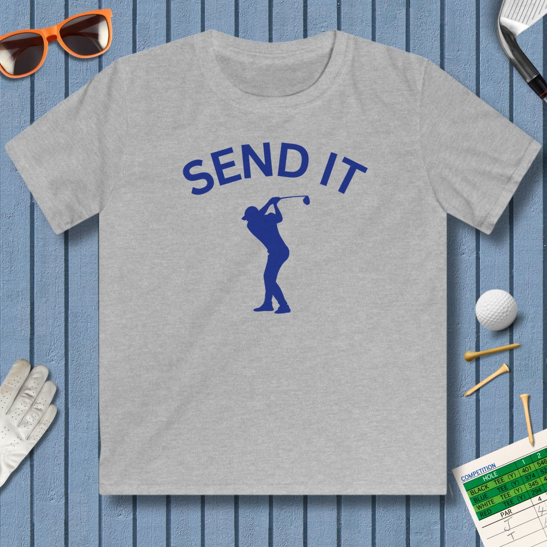 SEND IT (Male) - Youth Golf T-Shirt in Sport Grey