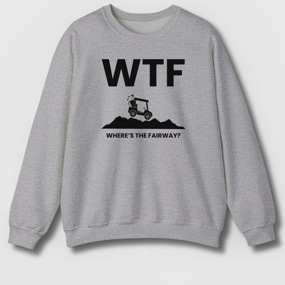 WTF - Where's the Fairway - Adult Golf Sweatshirt in Sport Grey