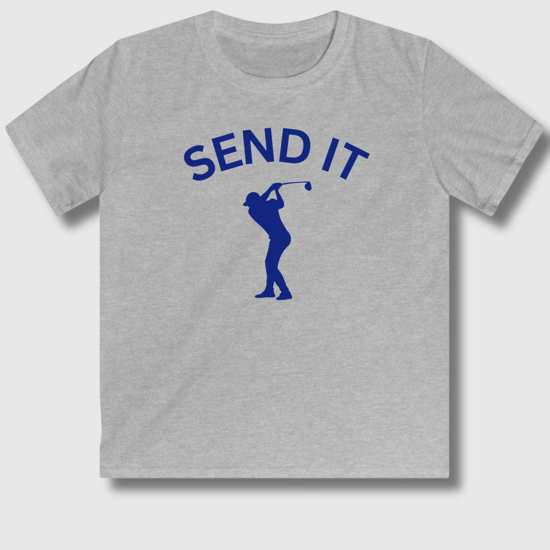 SEND IT (Male) - Youth Golf T-Shirt in Sport Grey