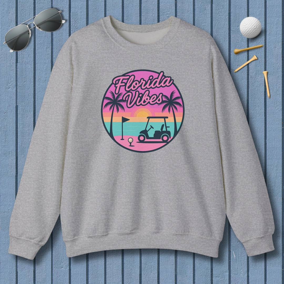 Golf Vibes - Florida Sunshine Edition - Adult Golf Sweatshirt in Sport Grey