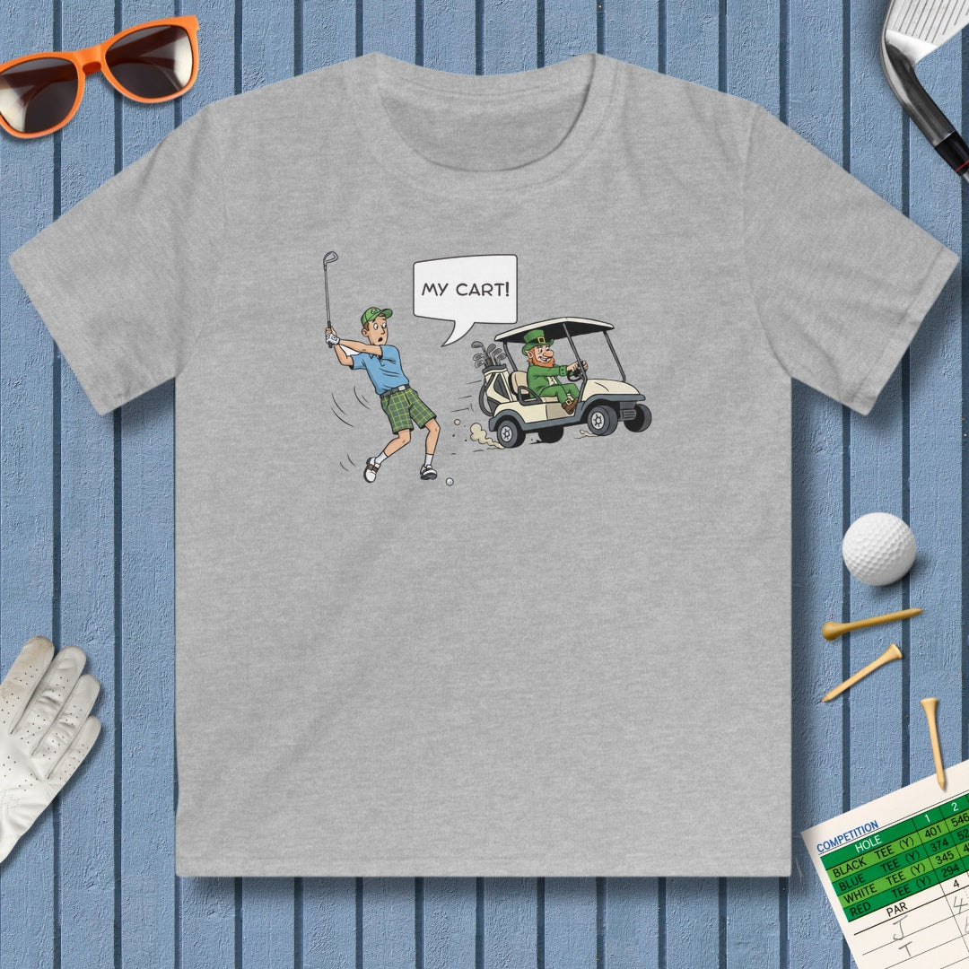 My Cart! - Youth Golf T-Shirt in Sport Grey